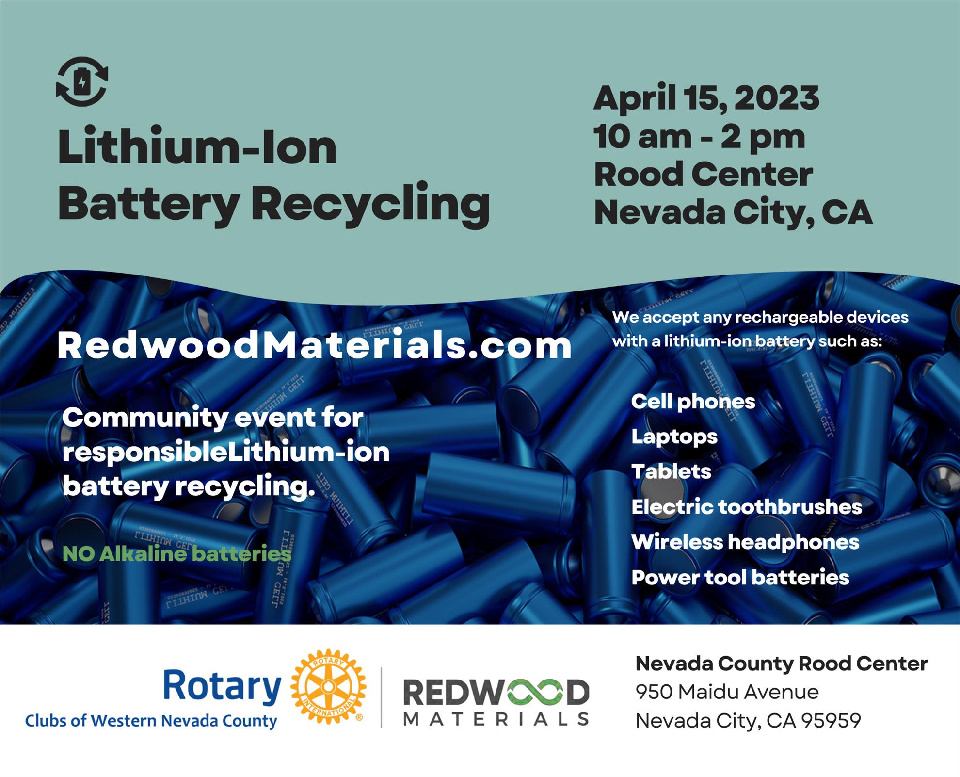 Lithium-Ion Battery Recycling April 15 2023 | Rotary Club Of Nevada City